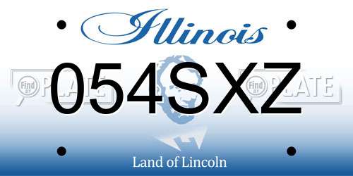 054SXZ Illinois License Plate