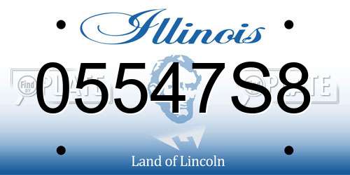 05547S8 Illinois License Plate