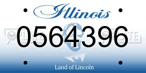 0564396 Illinois License Plate