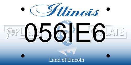 056IE6 Illinois License Plate
