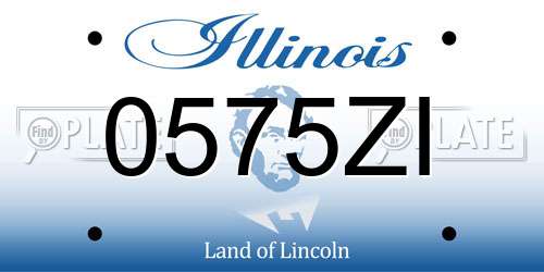 0575ZI Illinois License Plate