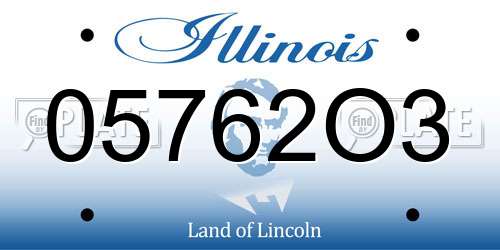 05762O3 Illinois License Plate