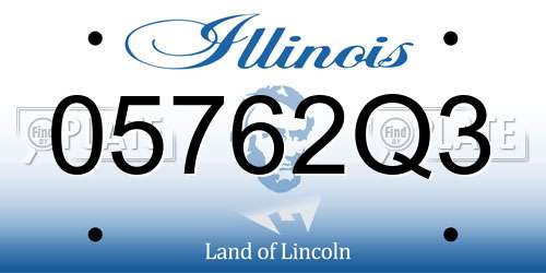 05762Q3 Illinois License Plate