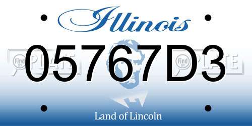 05767D3 Illinois License Plate