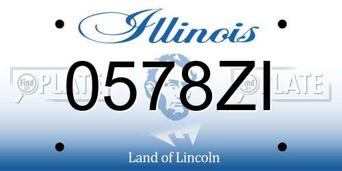 0578ZI Illinois License Plate