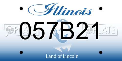 057B21 Illinois License Plate