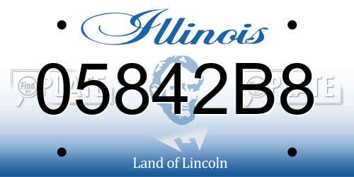 05842B8 Illinois License Plate
