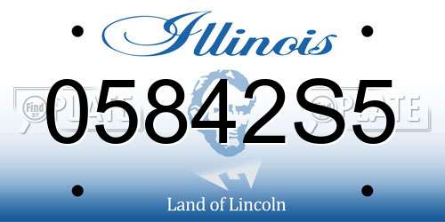 05842S5 Illinois License Plate