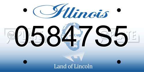 05847S5 Illinois License Plate