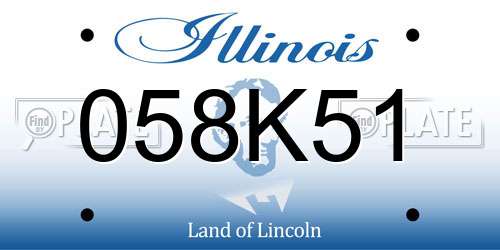 058K51 Illinois License Plate