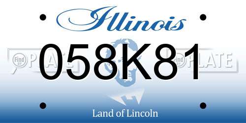058K81 Illinois License Plate