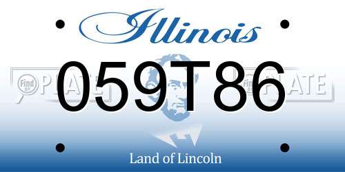 059T86 Illinois License Plate
