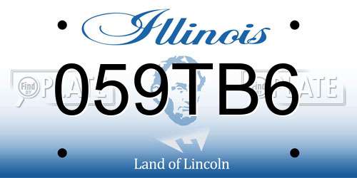 059TB6 Illinois License Plate
