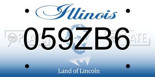 059ZB6 Illinois License Plate