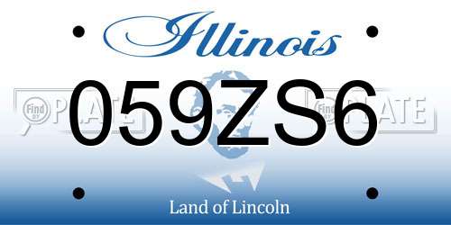 059ZS6 Illinois License Plate