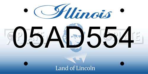 05AD554 Illinois License Plate
