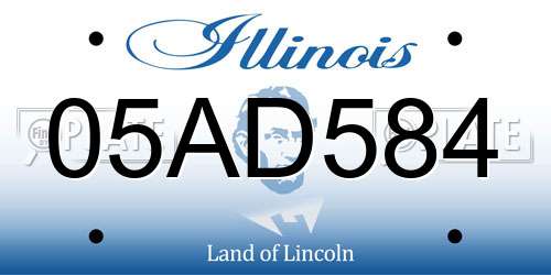 05AD584 Illinois License Plate
