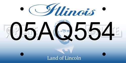 05AQ554 Illinois License Plate