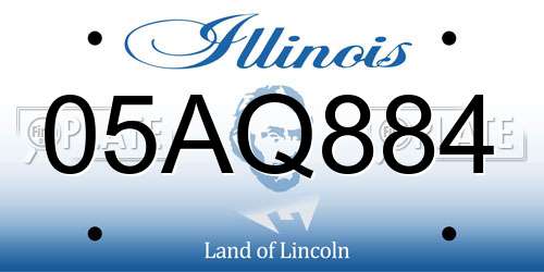 05AQ884 Illinois License Plate