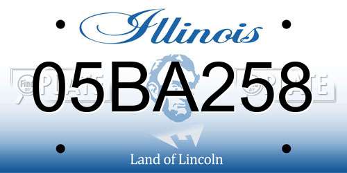 05BA258 Illinois License Plate