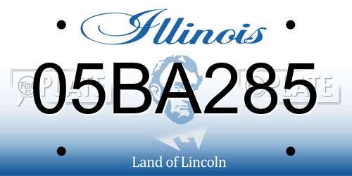 05BA285 Illinois License Plate