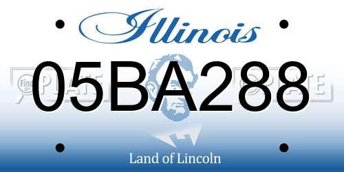 05BA288 Illinois License Plate