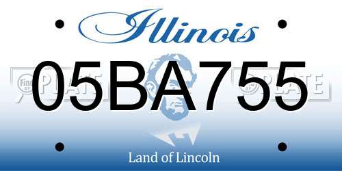 05BA755 Illinois License Plate
