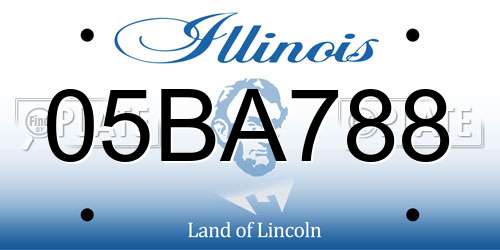 05BA788 Illinois License Plate