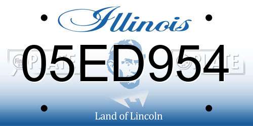 05ED954 Illinois License Plate