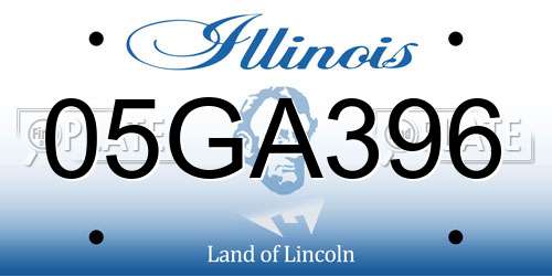 05GA396 Illinois License Plate