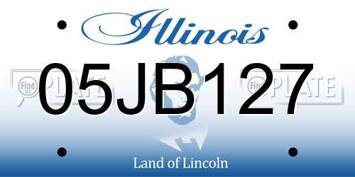 05JB127 Illinois License Plate