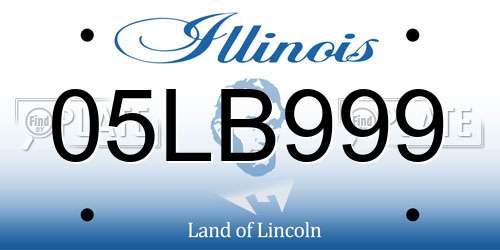 05LB999 Illinois License Plate