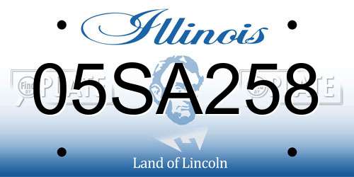 05SA258 Illinois License Plate