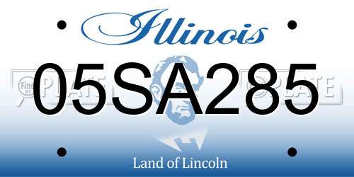 05SA285 Illinois License Plate