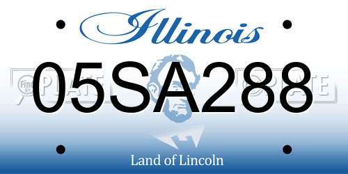 05SA288 Illinois License Plate