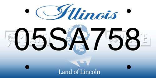 05SA758 Illinois License Plate