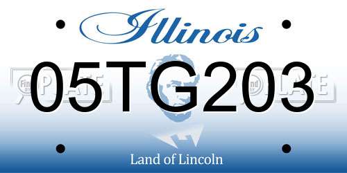 05TG203 Illinois License Plate
