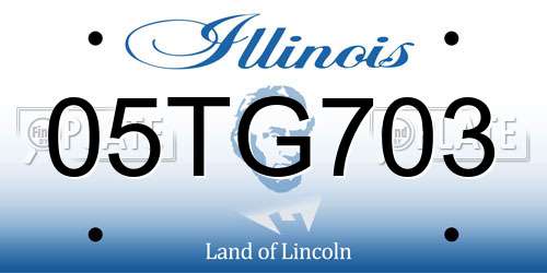 05TG703 Illinois License Plate