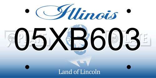 05XB603 Illinois License Plate