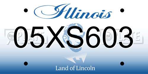 05XS603 Illinois License Plate