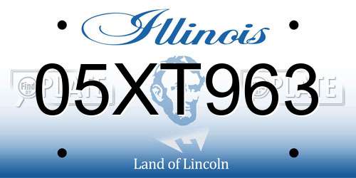 05XT963 Illinois License Plate