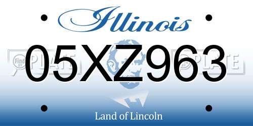 05XZ963 Illinois License Plate