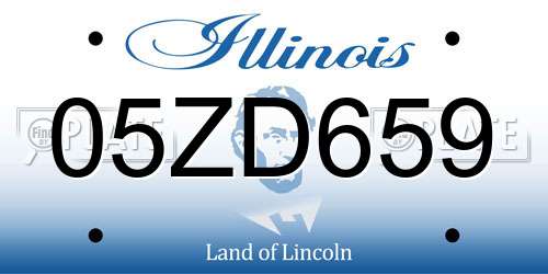 05ZD659 Illinois License Plate