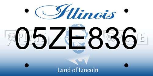 05ZE836 Illinois License Plate