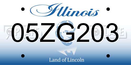 05ZG203 Illinois License Plate