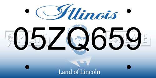 05ZQ659 Illinois License Plate