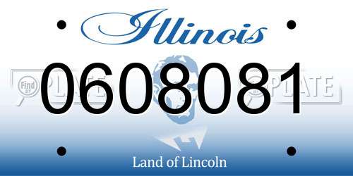 0608081 Illinois License Plate