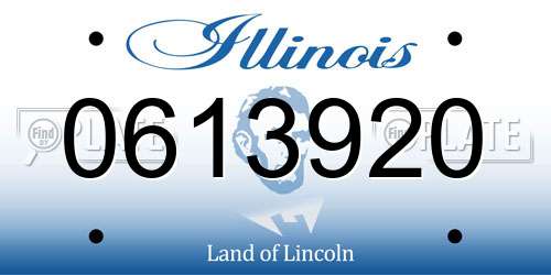 0613920 Illinois License Plate