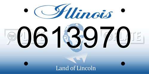 0613970 Illinois License Plate