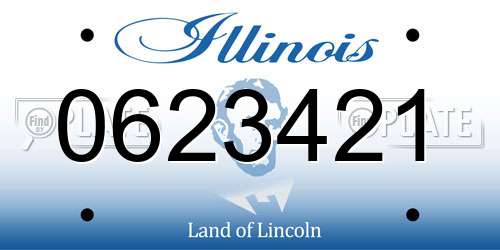 0623421 Illinois License Plate